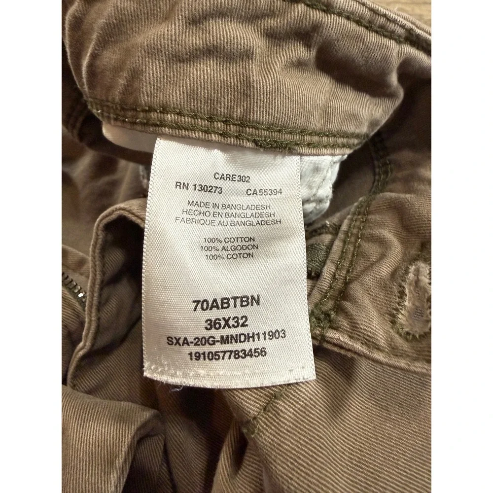 Wrangler Pants Mens 36x32 Relaxed Fit Cargo Brown Cotton‎ Distressed